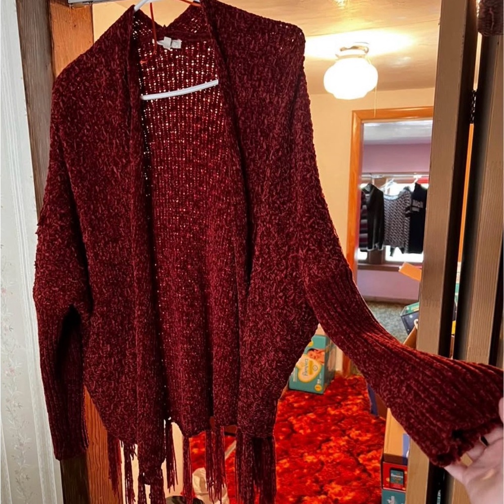 Women's orange Sweater with Fringe